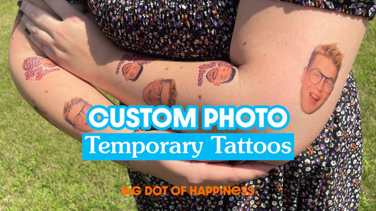 Personalized Face Temporary Tattoos – 3pcs, Waterproof & Skin-Safe Party Favors