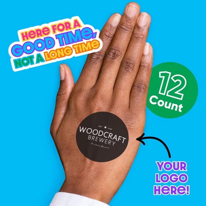 Big Dot of Happiness – Custom Logo Temporary Tattoos, Personalized Photo Set of 24 (1 Image) for Parties