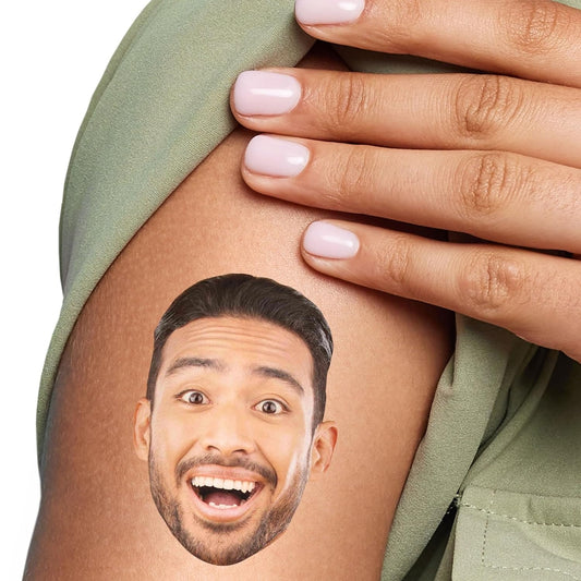 Personalized Face Temporary Tattoos – 3pcs, Waterproof & Skin-Safe Party Favors