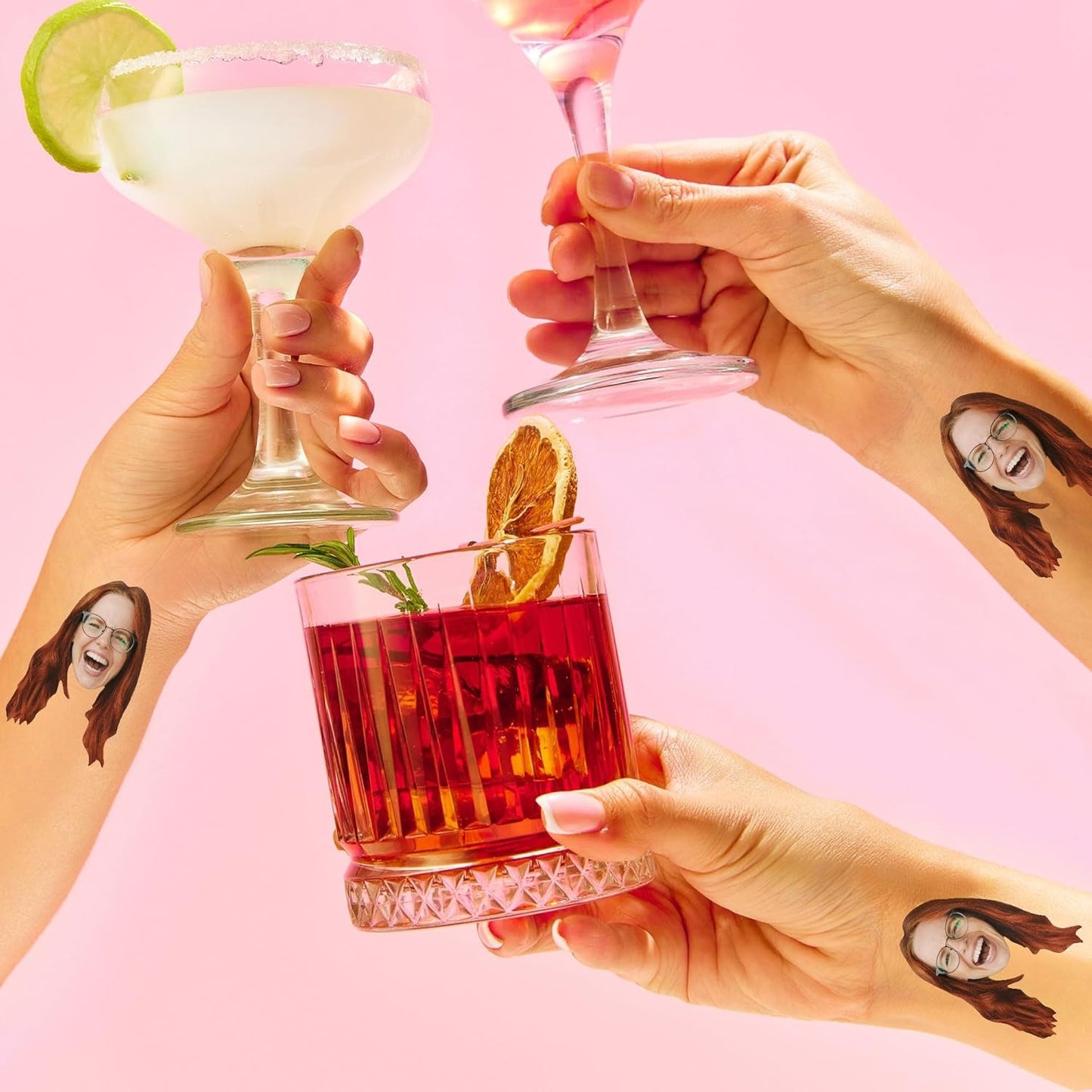 Personalized Face Temporary Tattoos – 3pcs, Waterproof & Skin-Safe Party Favors